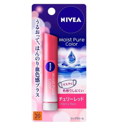 Nivea - (Cherry Red) Moist Pure Color Lip Balm SPF 20 PA++